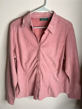 Lemon Grass Pink Button-Down Long Sleeve Shirt